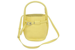 Celine Big 2way Leather Shoulder Bag Bucket Handbag Calfskin Yellow